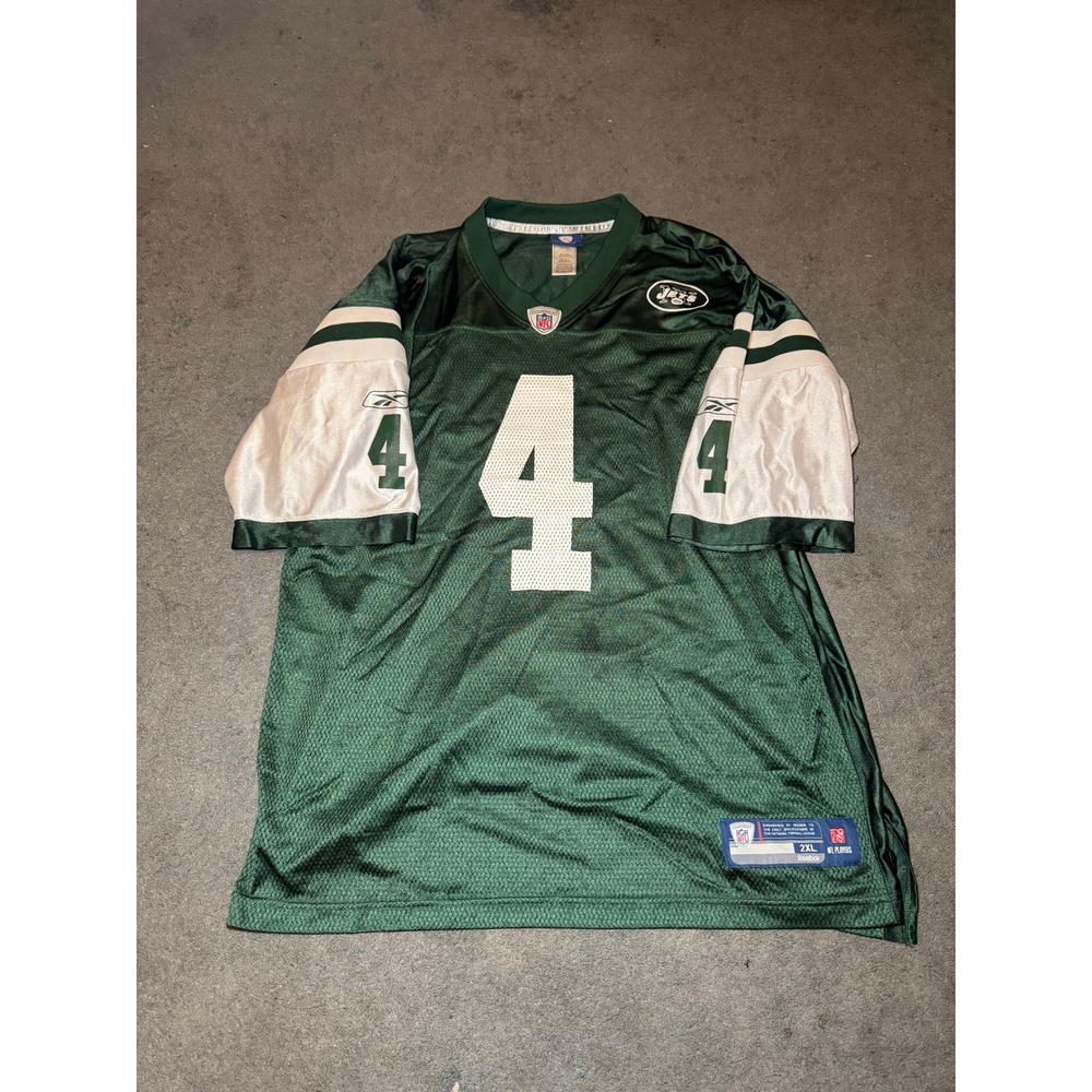 Reebok NFL New York Jets Brett Favre 4 Jersey Mens 2XL Green White Mesh